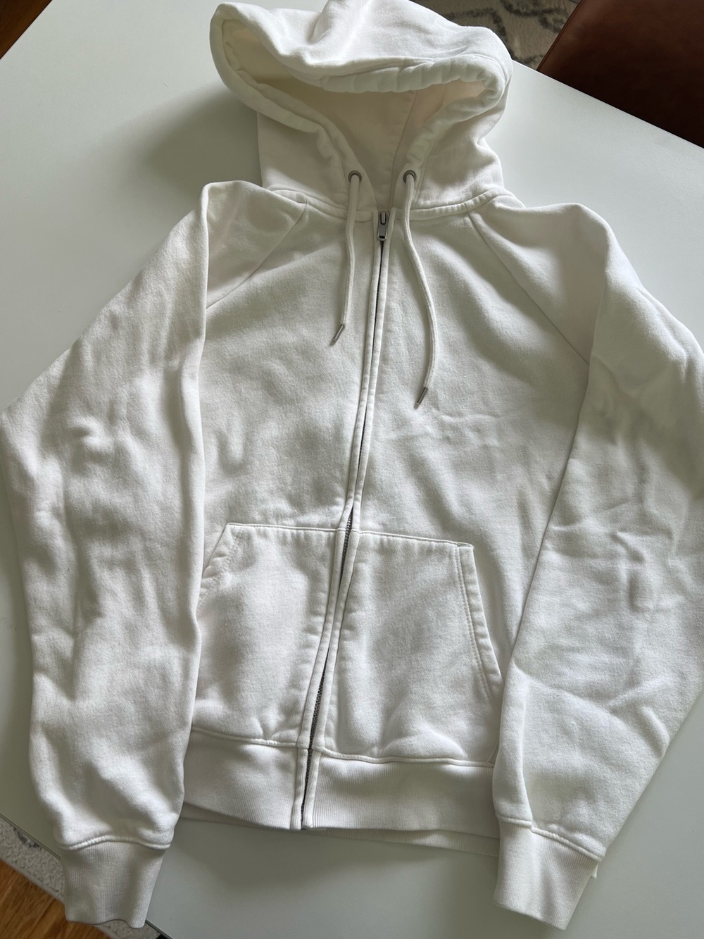 GAP Cream Hooded Zip Sweatshirt
